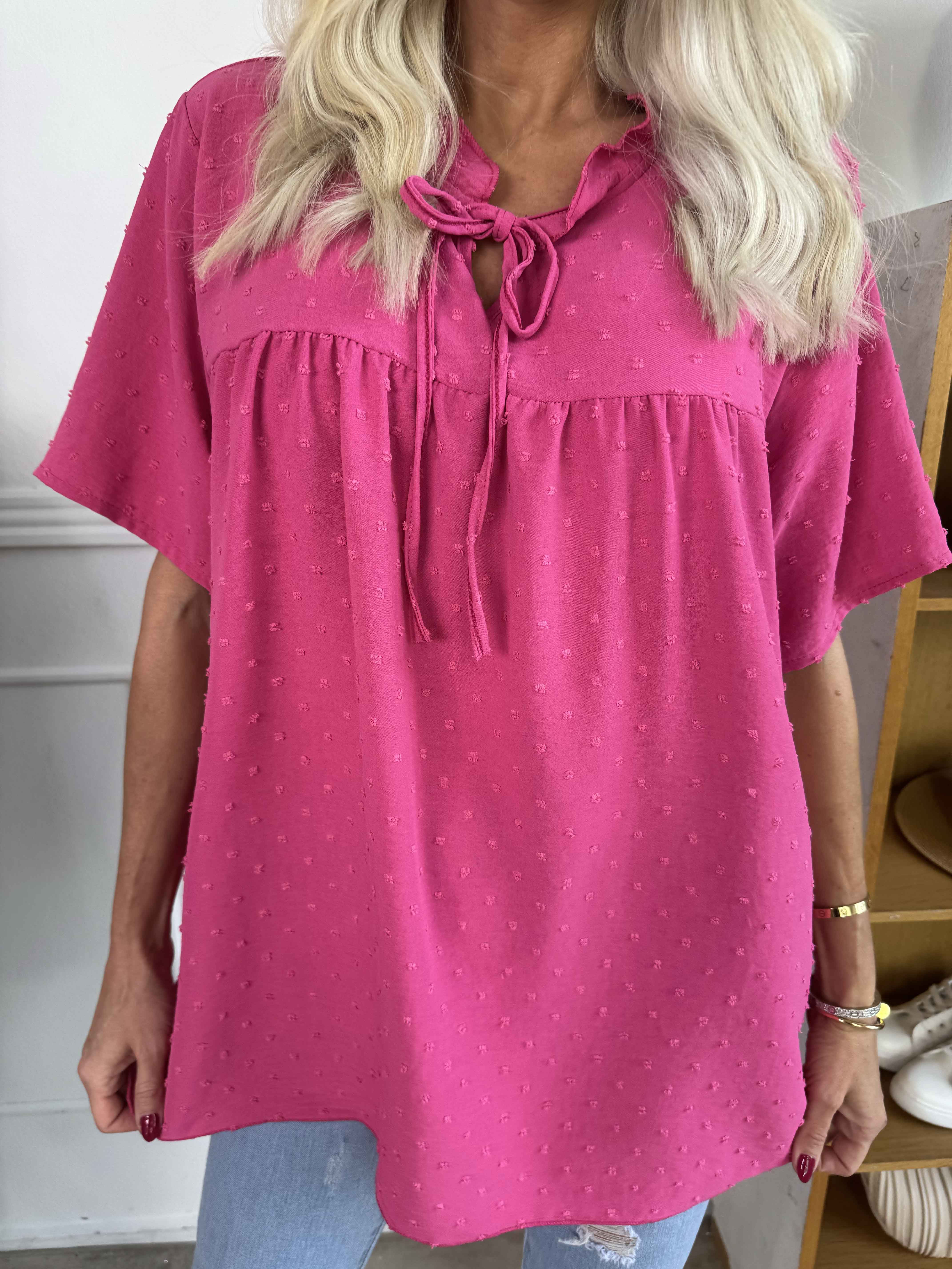 Bloom - Sød tunika med flæsekant og sløjfe